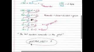 Euclidean Algorithm and GCDs Ex 1 [upl. by Rudiger]