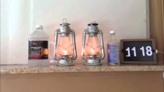 TimeLapse Burn Test  Firefly CLEAN Lamp Oil vs Paraffin Lamp Oil [upl. by Lraep]