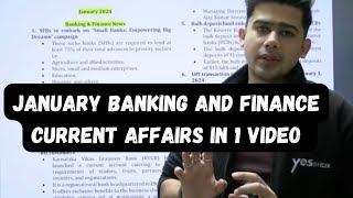 Complete Banking and Financial Awareness  January Monthly Current Affairs  Banking Affairs 2024 [upl. by Gavriella70]