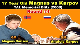 17 year Old Magnus Carlsen easily Beat Legendary Anatoly Karpov Carlsen vs Karpov [upl. by Meelak]