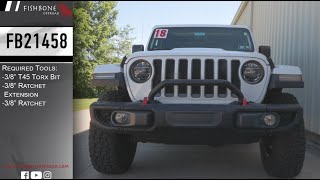 FB21458  2018 Jeep JL amp JT Bull Bar For Factory Modular Steel Bumper Installation Guide [upl. by Esinert594]