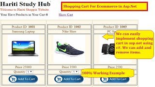 2 Implement Complete Shopping Cart in AspNet with Database  Hindi  Ecommerce Website  Free [upl. by Angus284]