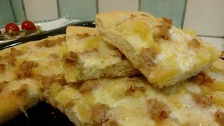 Focaccia con patate e salsiccia  Ricetta facile con lievito di birra [upl. by Dickerson]