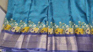 Allover Zari Weaving Checks Saree [upl. by Idnaj]