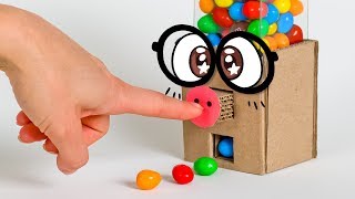 Press amp Play DIY Gumball Machine from Cardboard [upl. by Frager385]