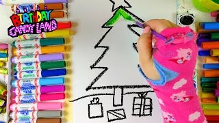 Learn Colors for Kids and Hand Color Christmas Tree Coloring Pages 💜 4K [upl. by Kellia]