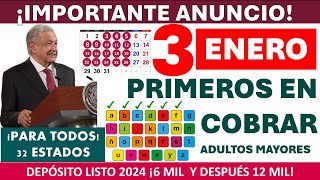 🔥 3 DE ENERO🔥FECHA DE PAGO PREPARADO A ENTREGAR 𝐀𝐌𝐋𝐎 𝐏𝐑𝐎𝐆𝐑𝐀𝐌𝐀 PAGOS 𝟔𝟓 𝐄𝐍𝐄𝐑𝐎 𝟐𝟎𝟐𝟒🎁 ADULTOS MAYORES [upl. by Uriiah]