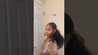 How To Sleek Curly Ponytail W Drawstring on Natural Hair💗✨ [upl. by Amann65]