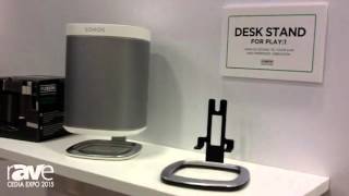 CEDIA 2015 Flexson Introduces Flexson Adjustable Floor Stand Desk Stand for SONOS PLAY1 [upl. by Graehme]