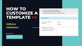 How to Customize an Address Validation Template [upl. by Caralie]