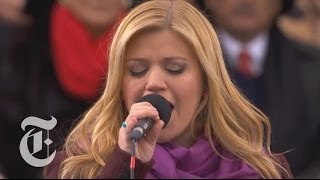 Obama Inauguration 2013  Kelly Clarkson Sings My Country Tis of Thee  The New York Times [upl. by Salakcin]