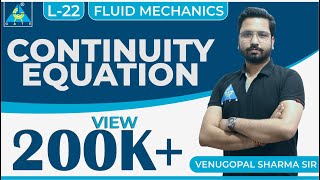 Fluid Mechanics  Module 3  Continuity Equation Lecture 22 [upl. by Yobybab337]