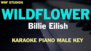 Billie Eilish  WILDFLOWER Karaoke Piano Male Key [upl. by Erdnuaed]