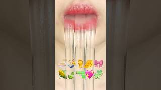 ASMR CLEAR JELLY EMOJI FOOD 🍜🧜‍♂️🦶🧀🎀🌽🍃🔫💖🧩 투명젤이 이모지 먹방 sped up [upl. by Veda]