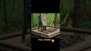 Building a natural dugout shelter Roof bushcraftimprovisation bushcraft [upl. by Aeiram]