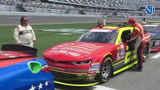 The Xfinity drivers and cars line pit road for a restart after a wash out Friday night [upl. by Aisiat715]