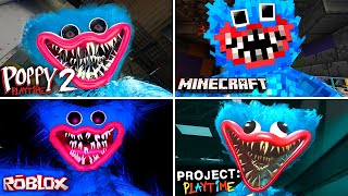 Evolution of Huggy Wuggy in all games  Project Playtime Minecraft Roblox Poppy playtime 2 [upl. by Wilkens226]