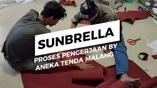 PROSES PENGERJAAN KANOPI SUNBRELLA  ANEKA TENDA MALANG [upl. by Nyrhtakyram]