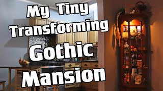 My TINY Transforming quotGothic Mansionquot Apartment Tour 500 sq ft of DIY Darkness [upl. by Son]