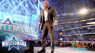 Triple H leaves his boots in the ring WrestleMania 38 WWE Network Exclusive [upl. by Lupee471]