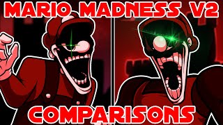 Marios Madness V2 New Changes  Comparisons  Friday Night Funkin MM [upl. by Sialac]