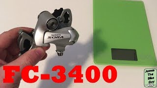 Shimano Sora 3400 9 Speed Rear Derailleur Weight and Close look [upl. by Eleaffar]