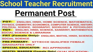 School teacher recruitment For All Subject 2023schoolteachervacancy2023hindigyanbodh [upl. by Ailina]