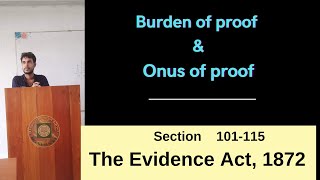 burden of proof  sec 101114 of the Evidence Act 1872 in bangla [upl. by Bolton]