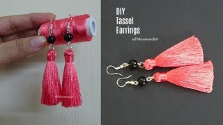 Tassel earrings  How to make silk thread Tassel earrings at home  jewelry making [upl. by Odarnoc652]