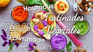 HOUMOUS  POIVRONADE  4 RECETTES  VéGAN  TRÈS FACILE ET RAPIDE BY CUISINNé [upl. by Erodavlas]