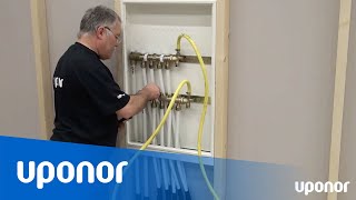 Instruktionsfilm Montering och avluftning av Uponor WGF 1 golvvärmefördelare [upl. by Dylan]