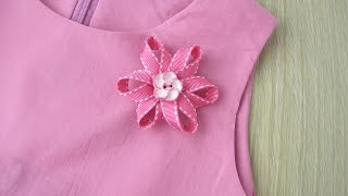 How To Make a Pretty Ribbon Flower Brooch  DIY Style Tutorial  Guidecentral [upl. by Ainna]