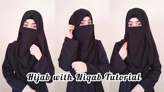 Hijab With Niqab Tutorial  Full Coverage Niqab Style  Hijab style  zainab [upl. by Adialeda]