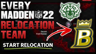 EVERY Relocation Team In Madden 22 Franchise Mode [upl. by Friedberg]