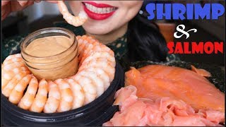 ASMR SEAFOOD SHRIMP COCKTAIL  SALMON PLATTER  EATING SOUNDS  NO TALKING [upl. by Etka905]