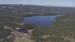 Råsjøen Jaktslottet Raasjøen Romeriksåsen  Flying Over Norway [upl. by Lokim]