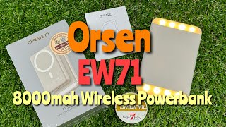 Orsen EW71 8000mah Wireless PowerbankFill Light แบตสำรอง 10000mah ชาร์จไร้สายorseneloop [upl. by Llenet378]