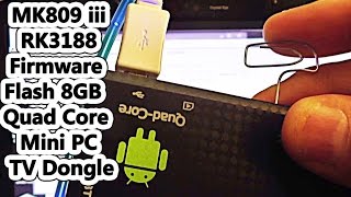 Android HDMI TV Dongle Firmware Flash install Custom ROMs OS on MK809 RK3188 WIFI Free [upl. by Casta]