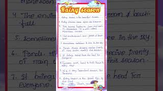 Rainy season speech on 10 lines  10 line speech for rainy day  rainy season in English speech [upl. by Tiemroth959]