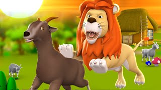 Sher aur Samajhdar Bakri 3D Animated Hindi Moral Stories for Kids शेर और बकरी कहानी Lion Goat Tales [upl. by Heilman]