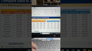 Membandingkan Data di 2 Tabel Berbeda belajarexcel excel exceltips exceltutorial [upl. by Nelav]