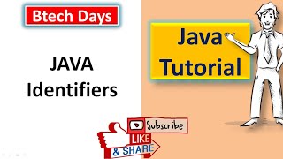 Identifiers in Java [upl. by Ecitsuj]