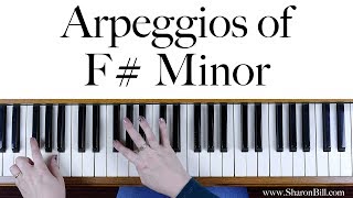 F F Sharp Minor Arpeggios for Piano hands separately and hands together [upl. by Irehc]