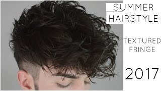 Textured Fringe  Mens Summer Hairstyle  Disconnected Undercut [upl. by Hoenack]