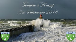 Tempête à Fécamp  8 et 9 décembre 2018 [upl. by Ahsienak]