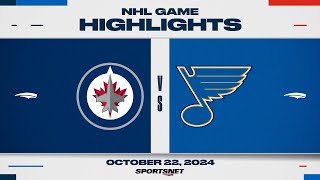 NHL Highlights  Jets vs Blues  October 22 2024 [upl. by Weingarten]