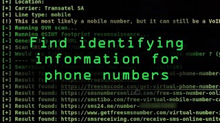 Find Information from a Phone Number Using OSINT Tools Tutorial [upl. by Oetomit]