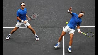 FedererNadal vs QuerreySock  Laver Cup 2017 Highlights [upl. by Maffei]