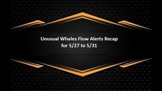 Unusual Whales Flow Alerts Recap for 527 to 531 [upl. by Ji]