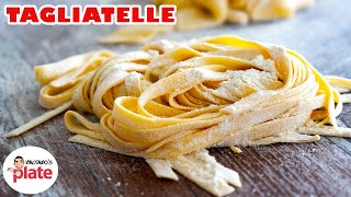 HOMEMADE TAGLIATELLE  How to Make Tagliatelle Pasta from Scratch [upl. by Emmerie795]